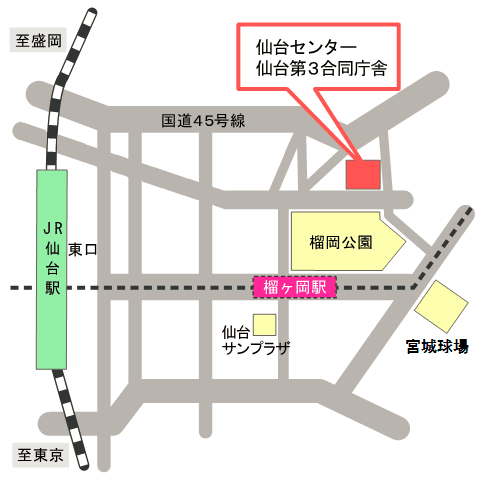 地図　仙台センター